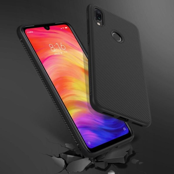 Xiaomi Redmi Note 7 Stöttåligt Skal FullCarbon V3 Svart