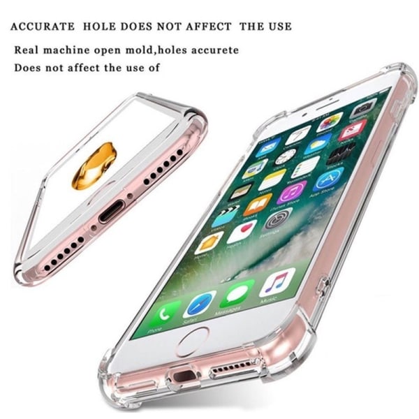 iPhone 8 Støtsikkert skall med forsterkede hjørner Transparent