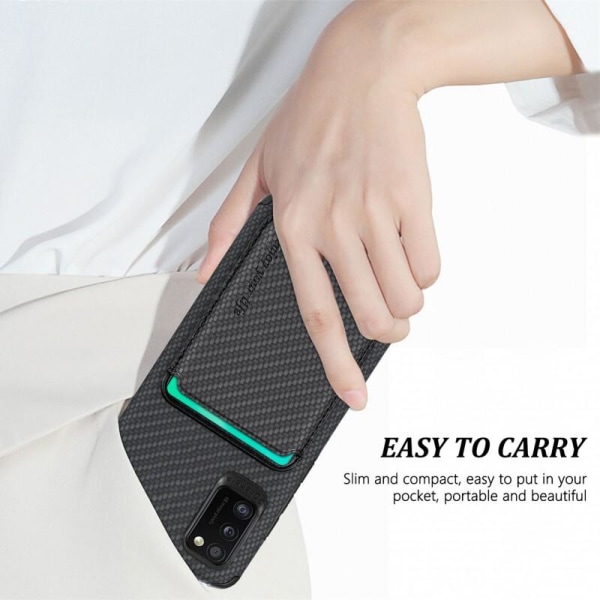 Samsung A41 4G Stødsikker skal med magnetkortholder Magsafe RFID Black