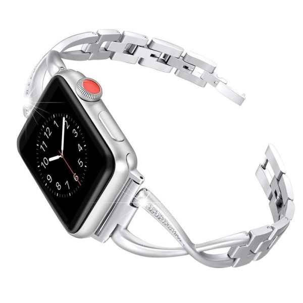 Apple Watch Series 6 40 mm Premium armbånd i rustfrit stål med Strass Svart