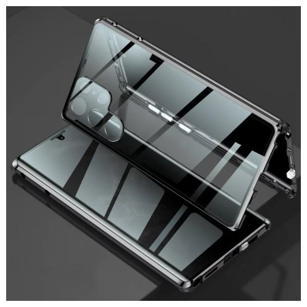 Samsung S22 Ultra Privacy Heltäckande Premium Skal Glassback V4 Transparent