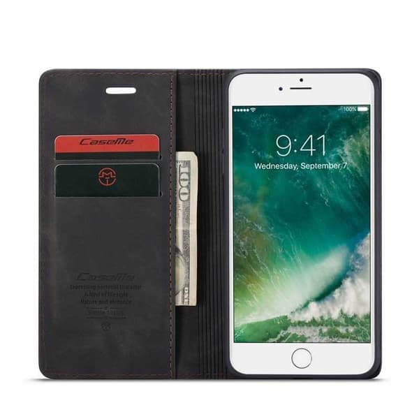 iPhone 8 Plus Elegant Flipfodral CaseMe 3-FACK Black