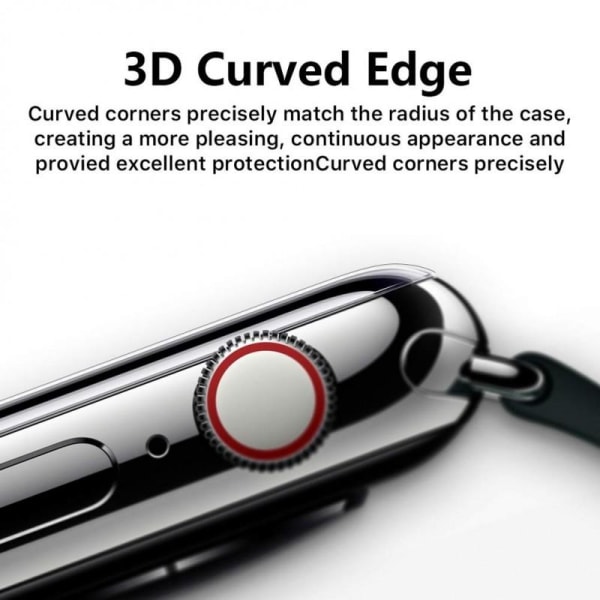 2-PACK Apple Watch 44mm 3D hærdet glas 0,2mm 9H Transparent