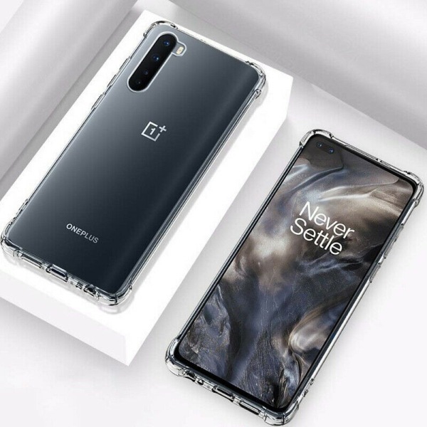 OnePlus Nord iskuja vaimentava silikonisuoja Shockr Transparent