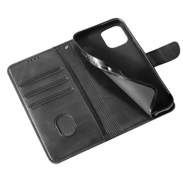 iPhone 15 Pro Wallet Case PU-nahkainen 4-POCKET Black