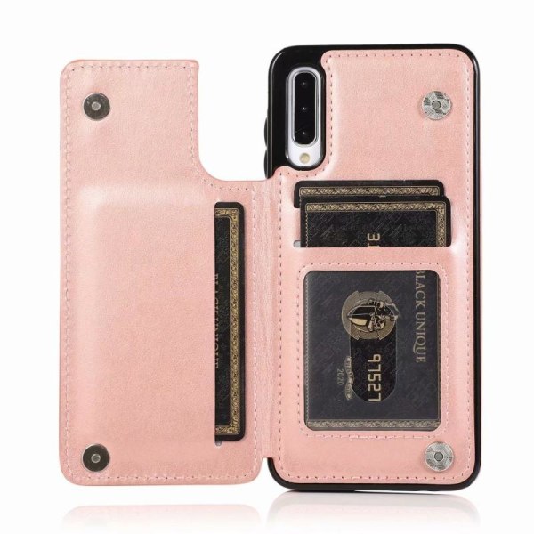 Samsung A50 Shockproof Cover Card Holder 3-SLOT Flippr V2 Pink gold