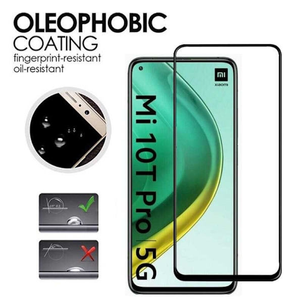 Xiaomi Mi 10T / Mi 10T Pro FullFrame 0,26 mm 2,5D 9H karkaistu lasi Transparent