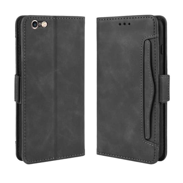 iPhone 6 / 6S -lompakkokotelo PU-nahkainen 6-TASKKU Winston V3 Black