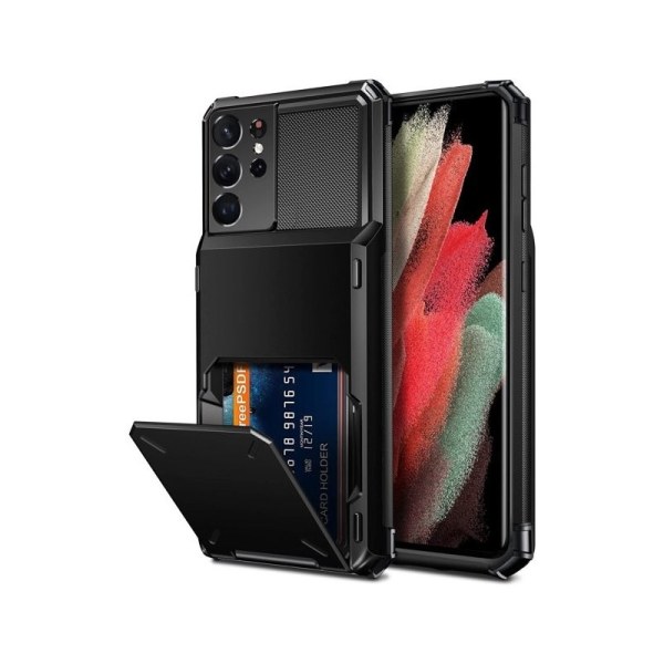 Samsung S22 Ultra stødsikkert cover med ugyldigt kortrum Black