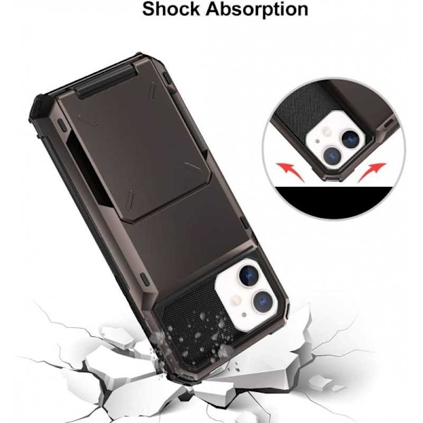 iPhone 12:n iskunkestävä kotelo Void-korttipaikalla Black