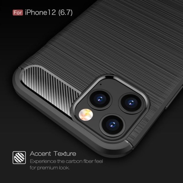 iPhone 12 Pro Max Stöttåligt Skal SlimCarbon Svart