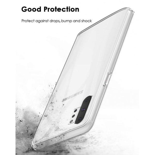 Samsung Note 10 Plus stødabsorberende silikonecover Enkelt Transparent