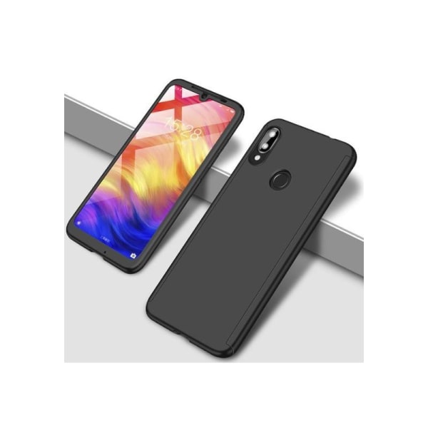 Redmi Note 7 360° 3in1 FullCover Cover inkl. Hærdet glas - Sort Transparent