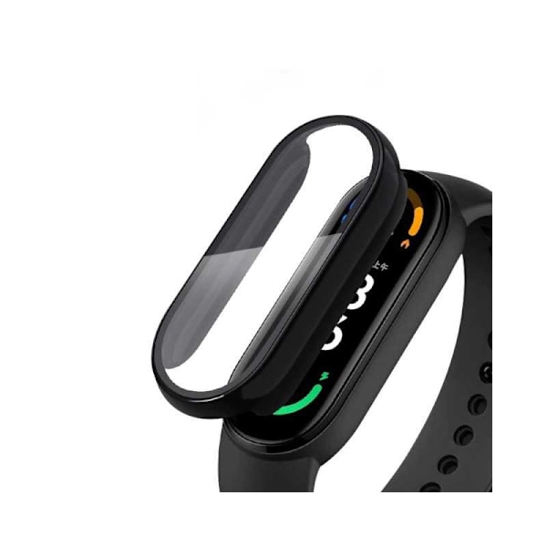 2-PACK Xiaomi Mi Band 6 NFC/5/4/3 Stötdämpande Skal 9H Härdat Glas 2in1 Svart