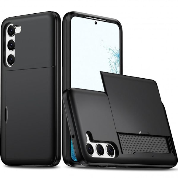 Samsung S23 Plus Stöttåligt Skal Kortfack StreetWise Black