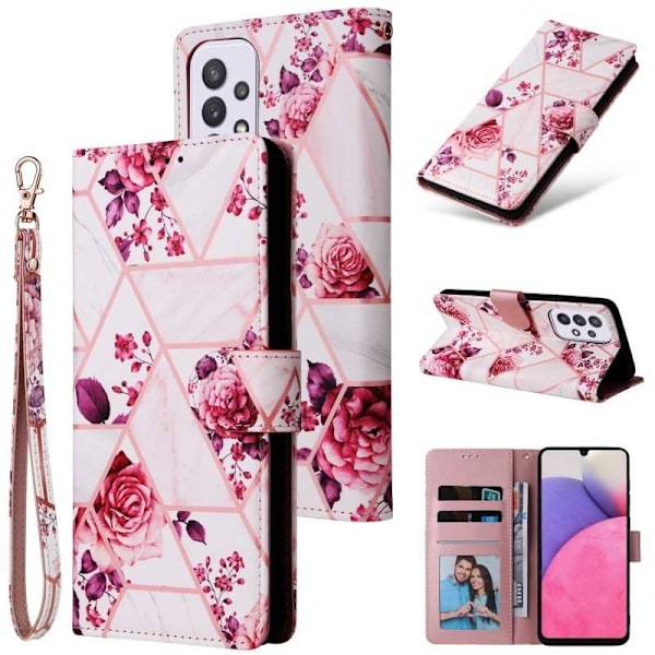 Samsung A33 5G Trendy Pung-etui Sparkle 4-RUMMET Pink
