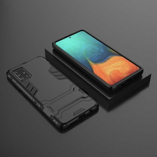 Samsung A71 iskunkestävä kotelo jalustalla ThinArmor Black