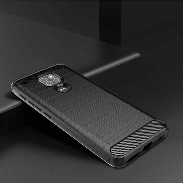 Motorola Moto E7 Plus iskunkestävä SlimCarbon kotelo Black