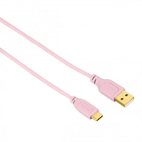 0,75m Laddkabel USB-C HAMA Flexislim Rosa Rosa