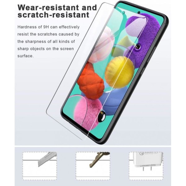 2-PACK Samsung A71 karkaistu lasi 0,26mm 2,5D 9H Transparent
