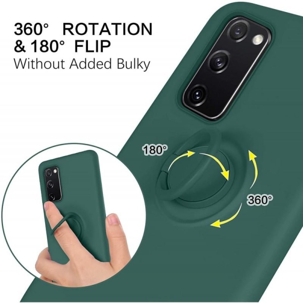 Samsung S20 FE Stöttåligt Skal med Ringhållare CamShield Grön