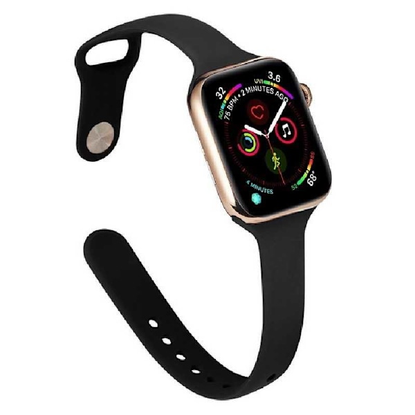 Apple Watch 38/40 / 41mm ohut, tyylikäs silikonirannekoru Mörkgrön