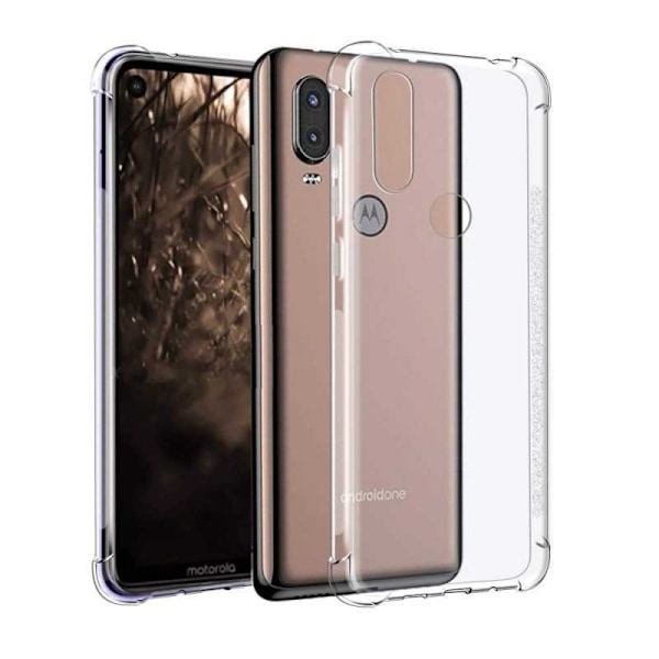 Motorola One Vision stødabsorberende silikone Shell Shockr Transparent