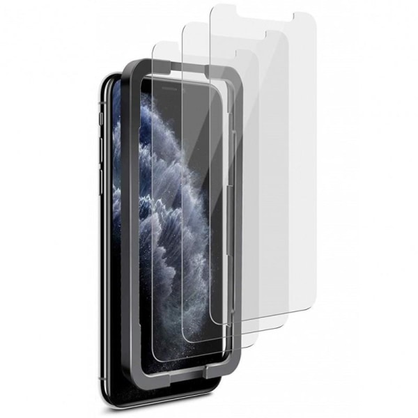 5-PACK iPhone XR karkaistu lasi 0,26 mm 2,5D 9H asennuskehyksell Transparent