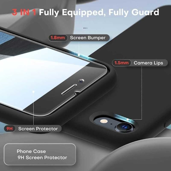 Kuminen tyylikäs suojakuori 3in1 iPhone 7 Plus / 8 Plus - Musta