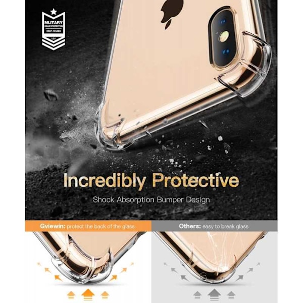 iPhone XS Max iskuja vaimentava silikonikotelo Shockr Transparent