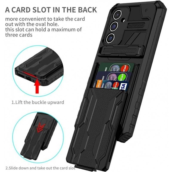 Samsung S24 Plus stødsikkert cover Kickstand & Card Tray ThinArmor V3