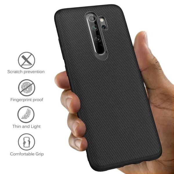 Xiaomi Redmi Note 8 Pro tyylikäs iskunkestävä FullCarbon V3 Black