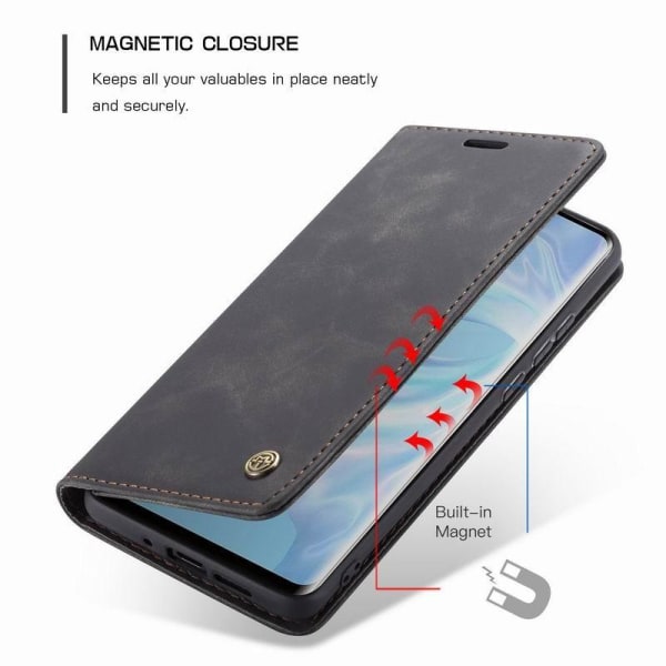 Huawei P30 Elegant Flip Cover CaseMe 3-RUMMET Black