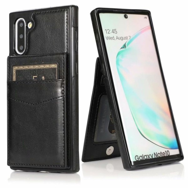 Samsung Note 10 Mobiilikansi Korttiteline 5-FACK Retro V3 Black