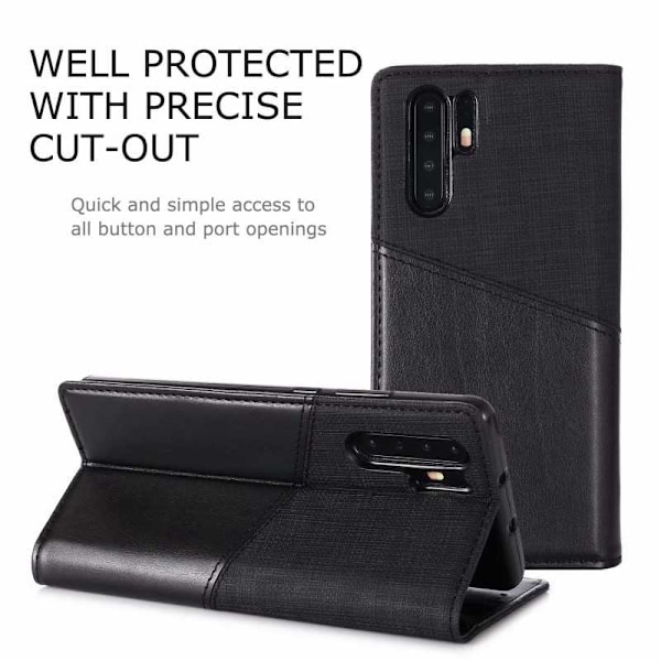 Huawei P30 Pro Elegant Fodral i PU-Läder med RFID Block Svart