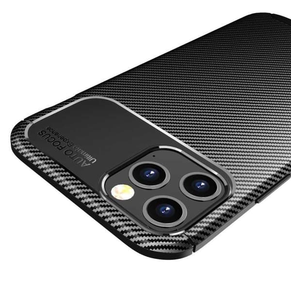 iPhone 13 Pro Max Iskunkestävä ohut kansi FullCarbon V4 Black