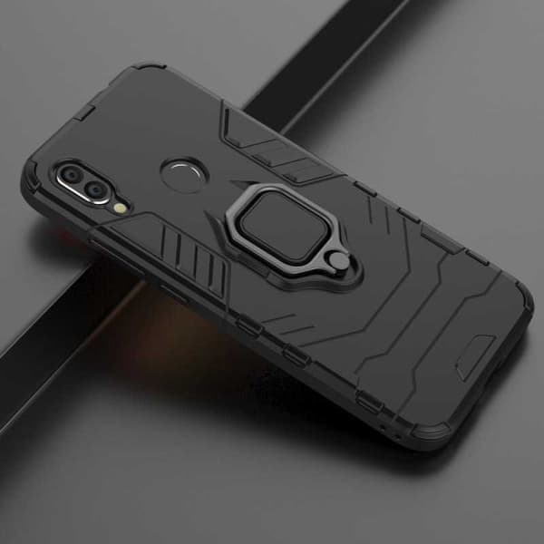 Xiaomi Redmi Note 7 Stöttåligt Skal med Ringhållare ThinArmor Svart
