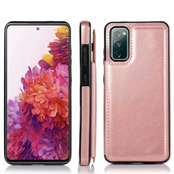 Samsung S20 FE Iskunkestävä kotelo, 3-taskuinen Flippr Rose Gold Pink gold