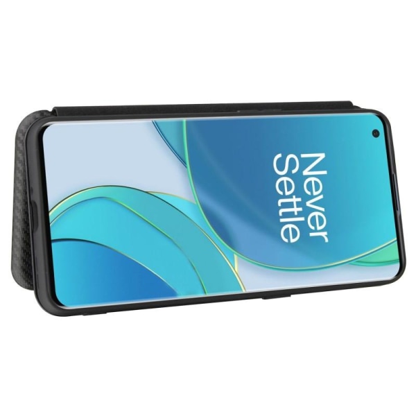 OnePlus 9 Pro Flip Case Kortrum CarbonDreams Black