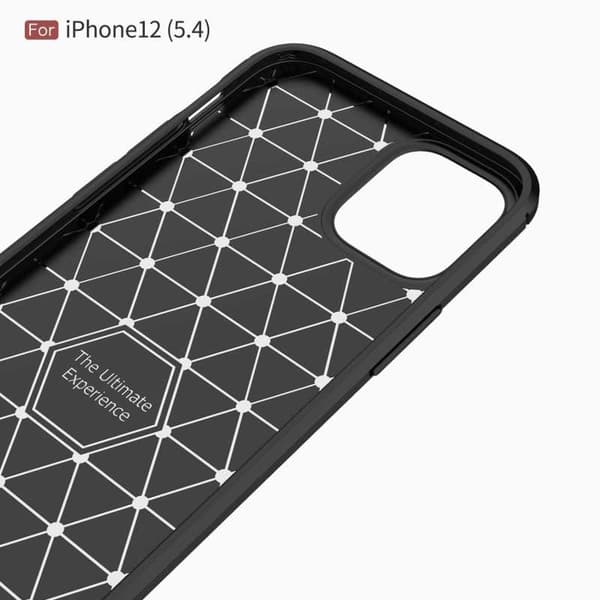 iPhone 12 Mini Iskunkestävä SlimCarbon -kotelo Black