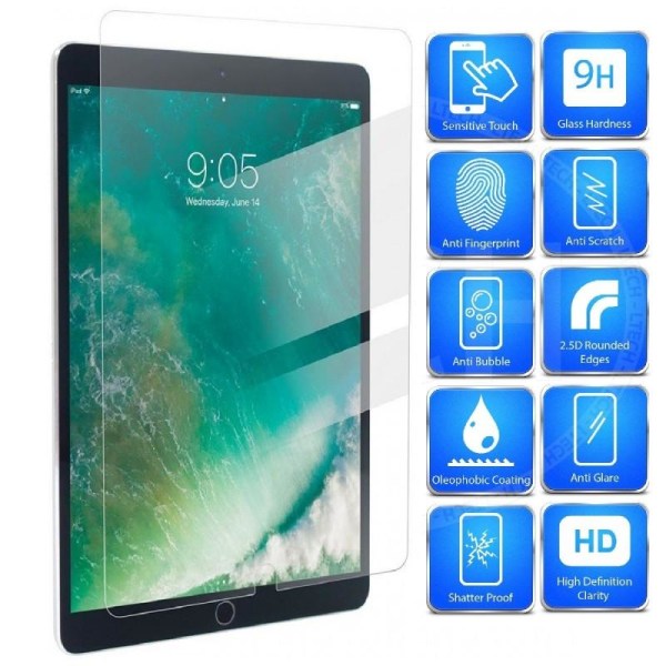iPad Pro 10.5 herdet glass 0,26mm 2,5D 9H Transparent