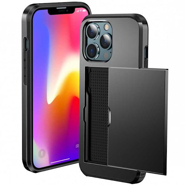 iPhone 13 Pro Max stødsikkert dækselkortrum StreetWise - Sort Black