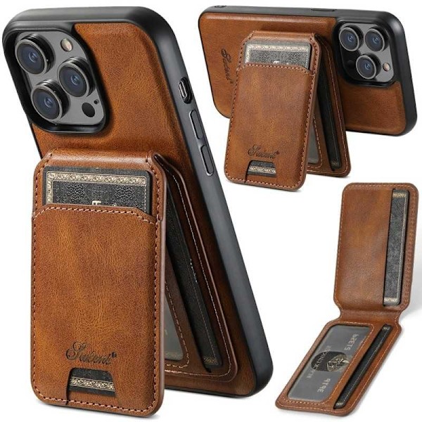Suteni™ 2in1 Magsafe etui med kortholder iPhone 13 - Mörkbrun