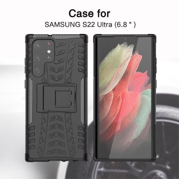 Samsung S23 Ultra Stöttåligt Skal med Stöd Active Black