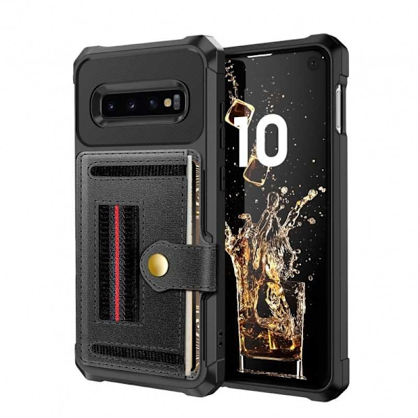 Samsung S10 Plus stødsikkert cover med kortrum Solid V5 Black