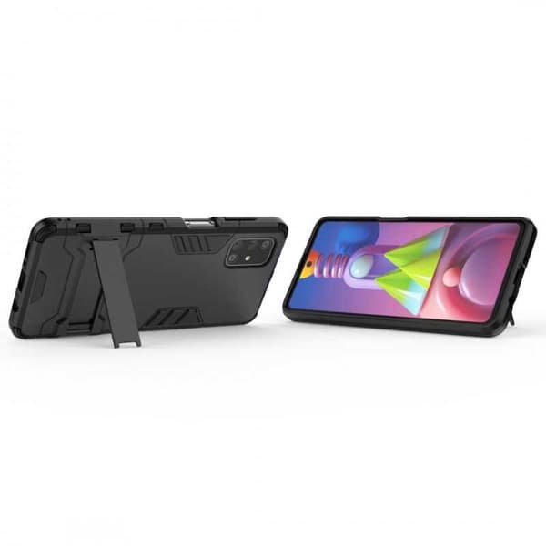 Samsung A72 5G iskunkestävä kotelo jalustalla ThinArmor Black
