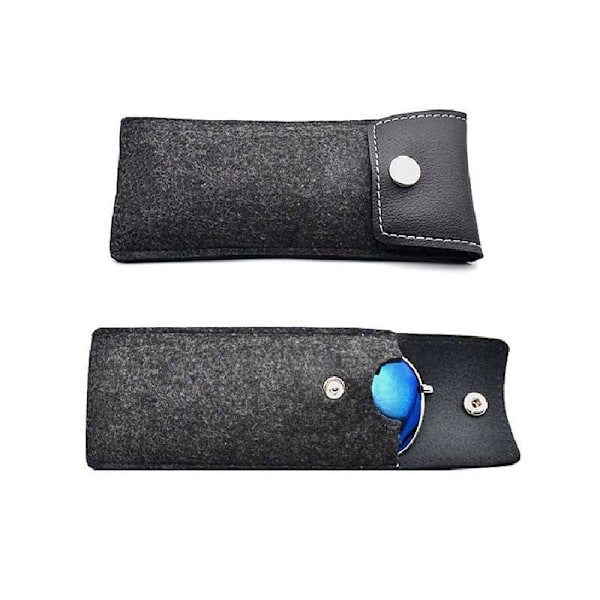 Elegant og glat brilleetui Retro Black one size