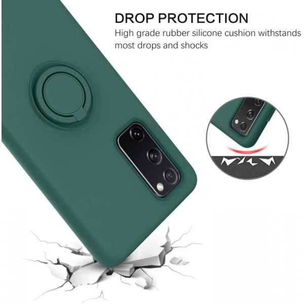 Samsung S20 FE stødsikkert cover med ringholder CamShield Grön