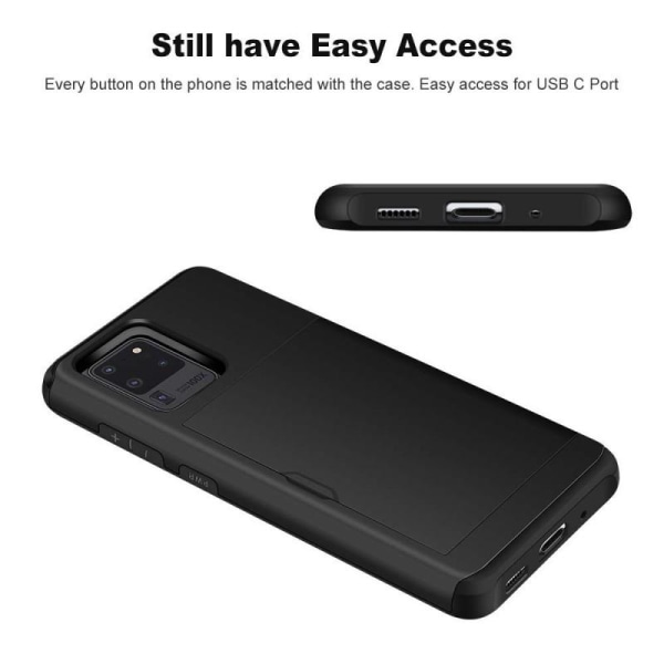 Samsung S20 Ultra Shockproof Cover Card-rum StreetWise Black