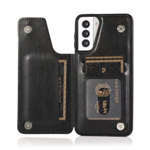 Samsung S21 Shockproof Cover Card Holder 3-SLOT Flippr V2 - Sort Black